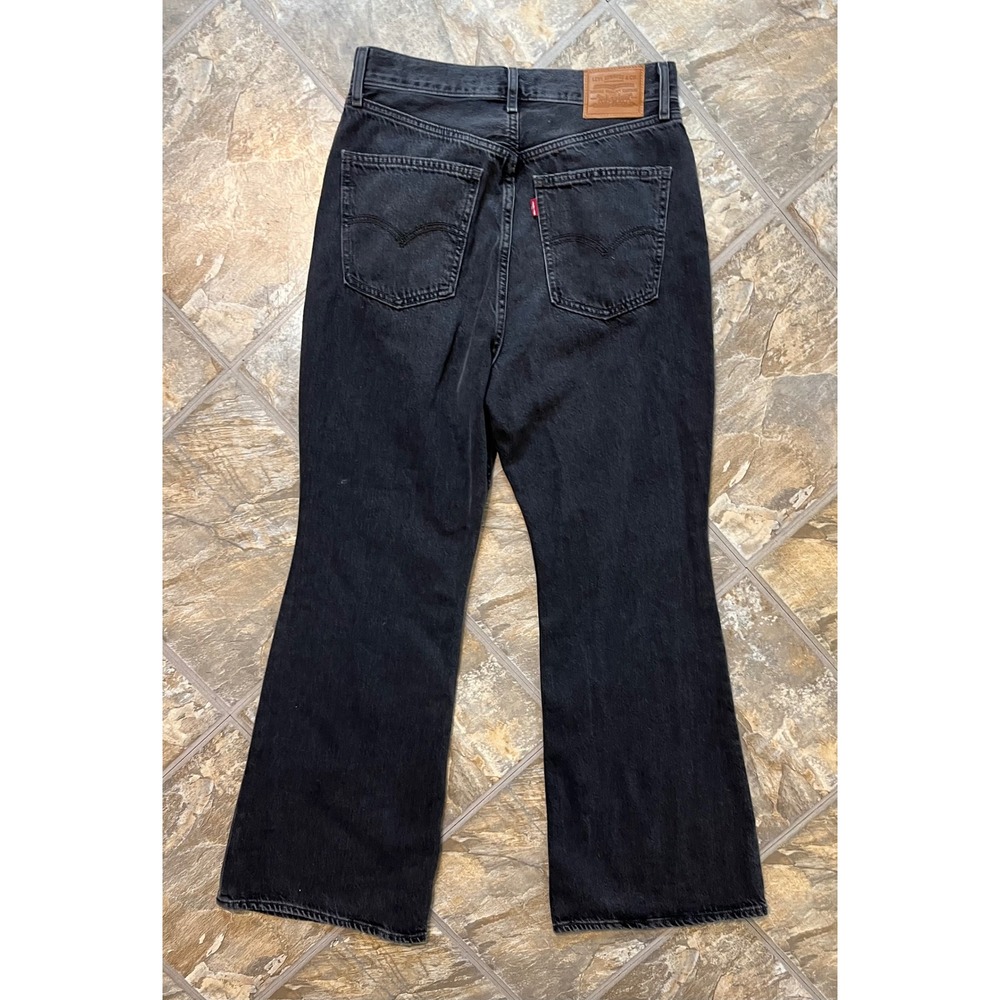 Levi's Premium 70s High Flare Jeans Women 30 Black NEW High Rise Denim - Picture 7 of 11